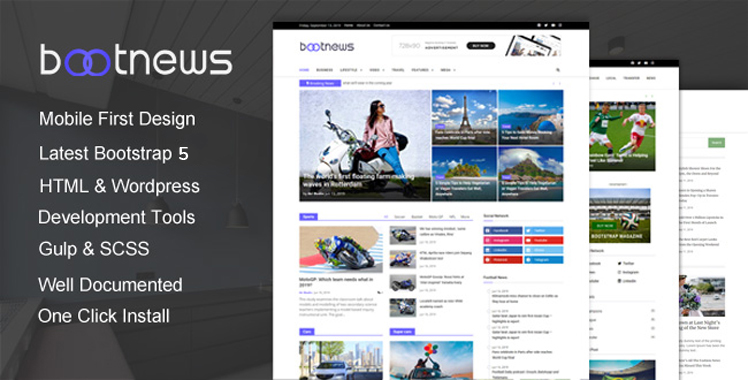Bootnews - Bootstrap 5 News Magazine Template